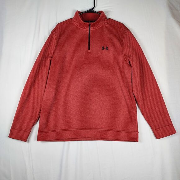 UA Storm SweaterFleece 1/4-Zip XL Red Pullover Men’s Golf Performance - Picture 1 of 11
